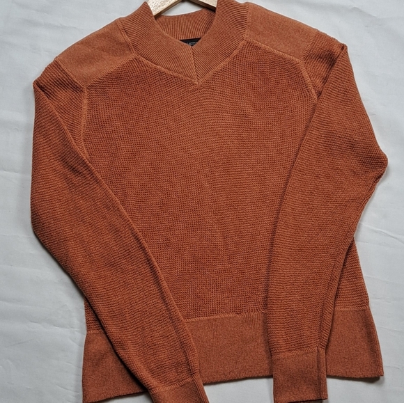 Prana Sweaters - prAna Waffle Knit Sweater XS Rust Orange Organic Cotton Textured Pullover